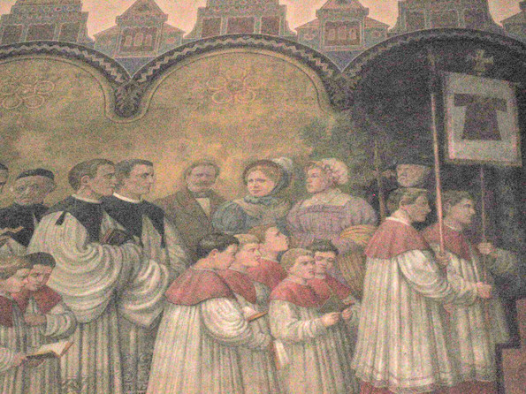 Ein Wandbild in der St. Peter Kirche